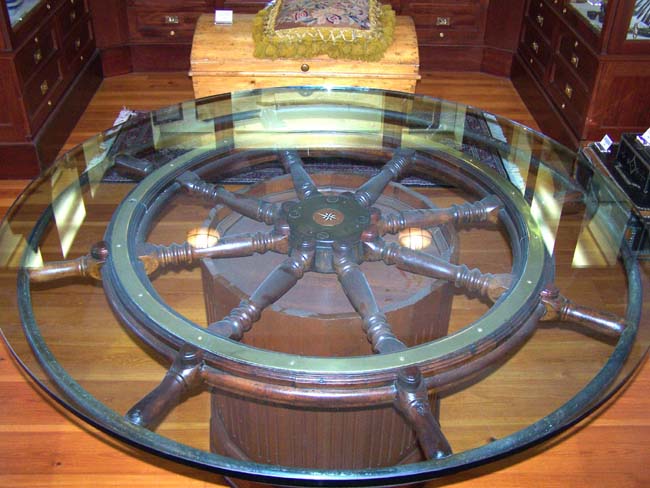 Custom Designed Antique Ship's Wheel Breakfast or Dining Table — image 6